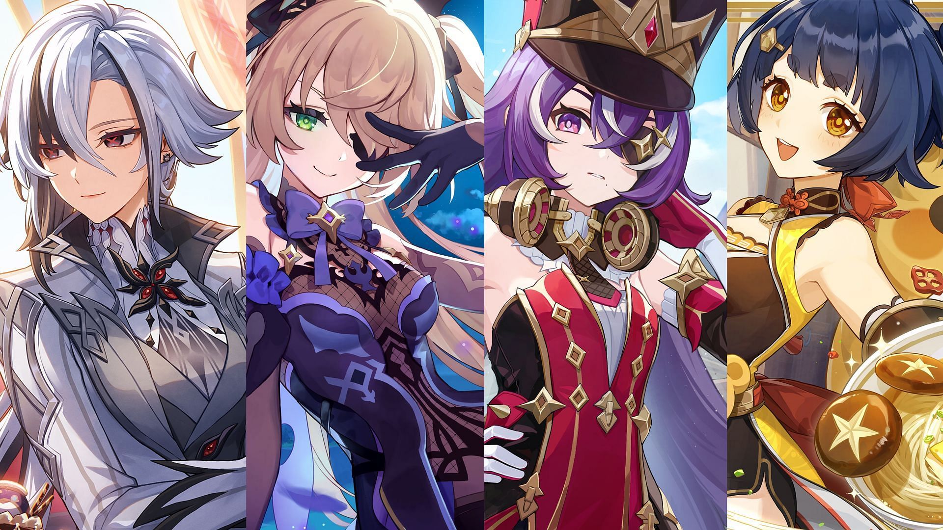 Arlecchino, Fischl, Chevreuse, Xiangling (Image via Sportskeeda Gaming/HoYoverse)